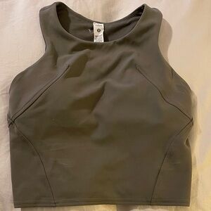 lululemon Olive Green High-Neck Crop Tank
